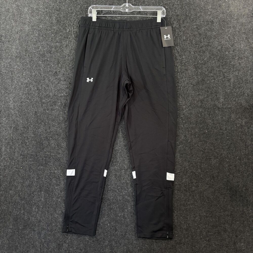 Under Armour Team Knit Warm Up Track Pants Women's Medium Black Zip Ankle